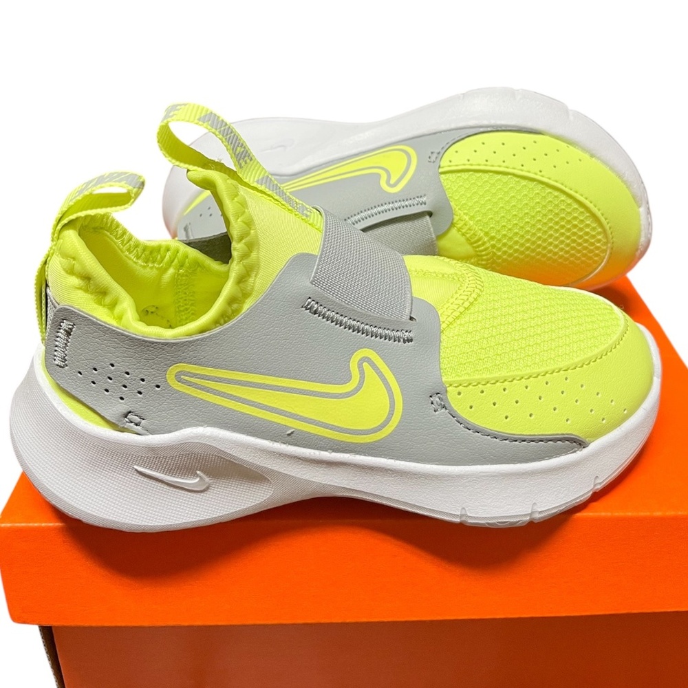 Nike Toddler Boys’ Preschool Flex Runner 3 Slip In Shoes in White & Lemon Sz-10c